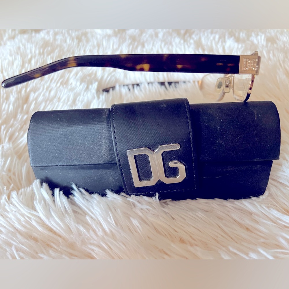 Dolce & Gabanna Leopard Glasses with Gold Trim and Studded D&G.